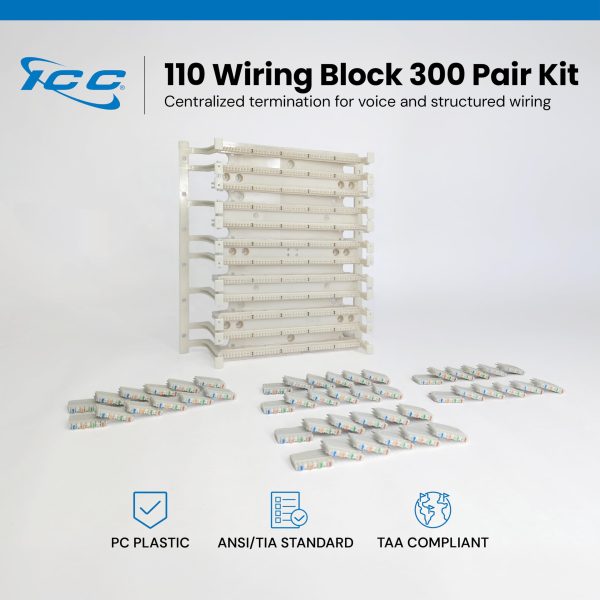ICC Cat5e 110 Wiring Block Kit 300 Pair with Mounting Hardware