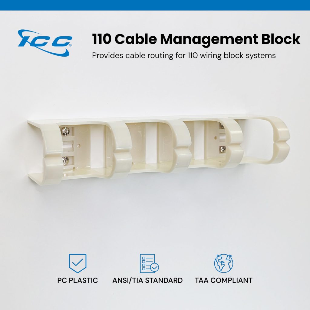 ICC 110 Cable Management Block Without Feet, Cable Routing Block for ...