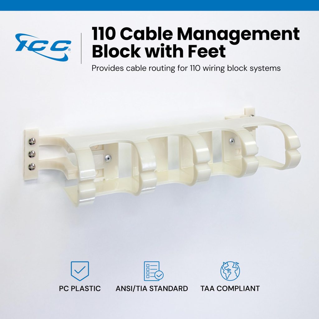 ICC 110 Cable Management Block with Feet, Cable Routing Block for 110 ...