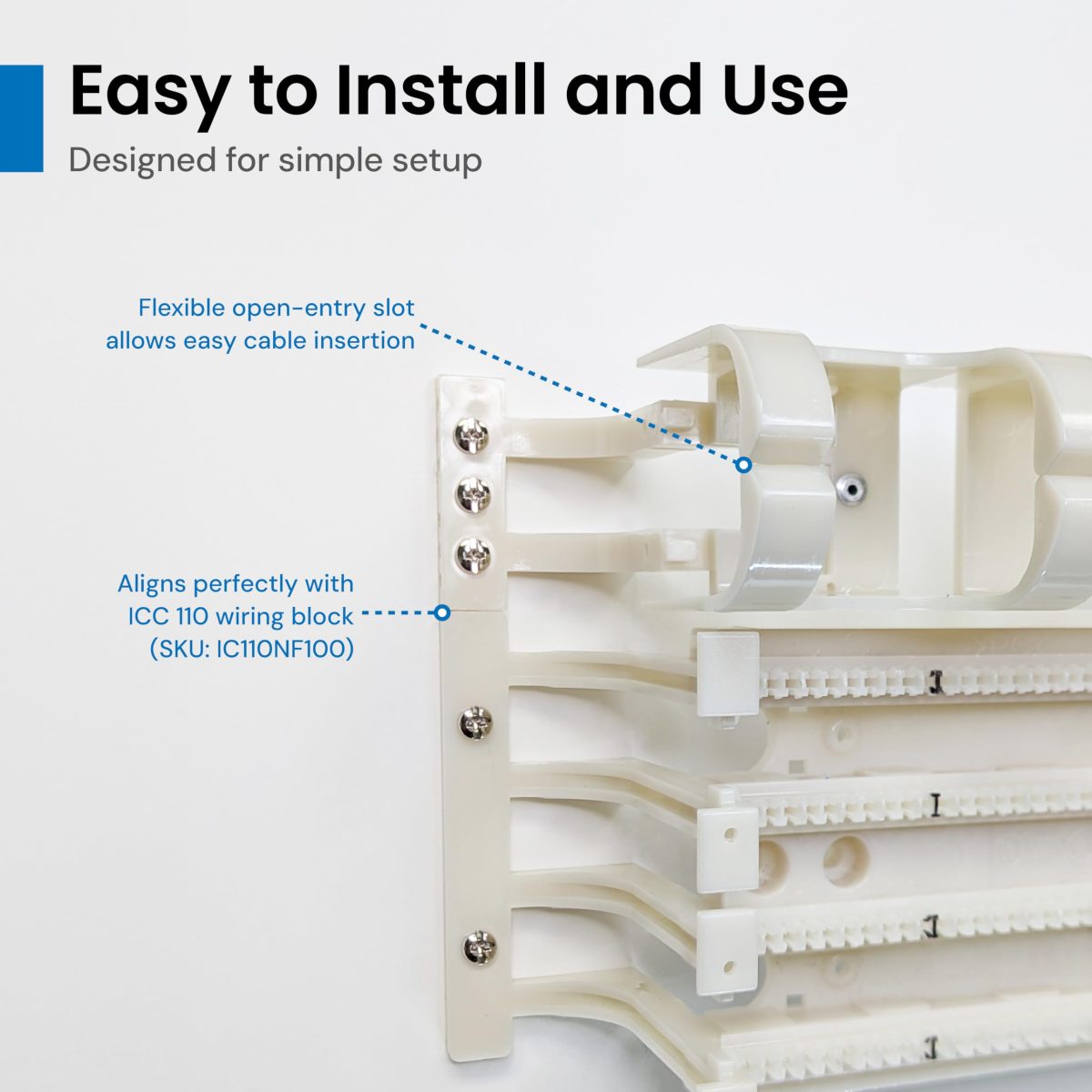 ICC 110 Cable Management Block with Feet, Cable Routing Block for 110 ...