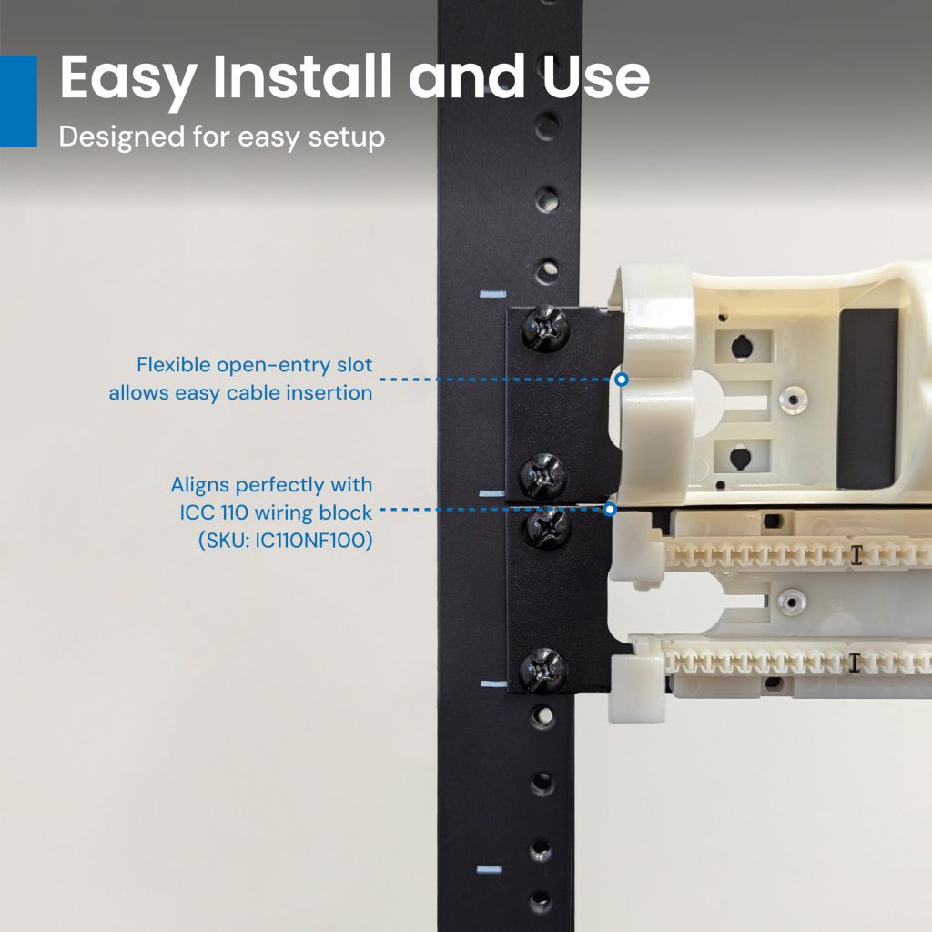 ICC 110 Patch Panel Cable Management 1 RMS, Rack Mount Cable Manager ...