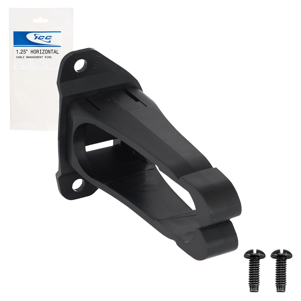 ICC 1.25” Plastic Cable Management Ring, Horizontal, Rack or Wall Mount, Pack of 1 – Cable Organizer for Structured Wiring and Equipment Racks