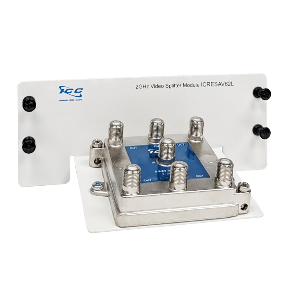 ICC Video Splitter Module, 6 Ports, 2 GHz, Passive Residential Coax Distribution