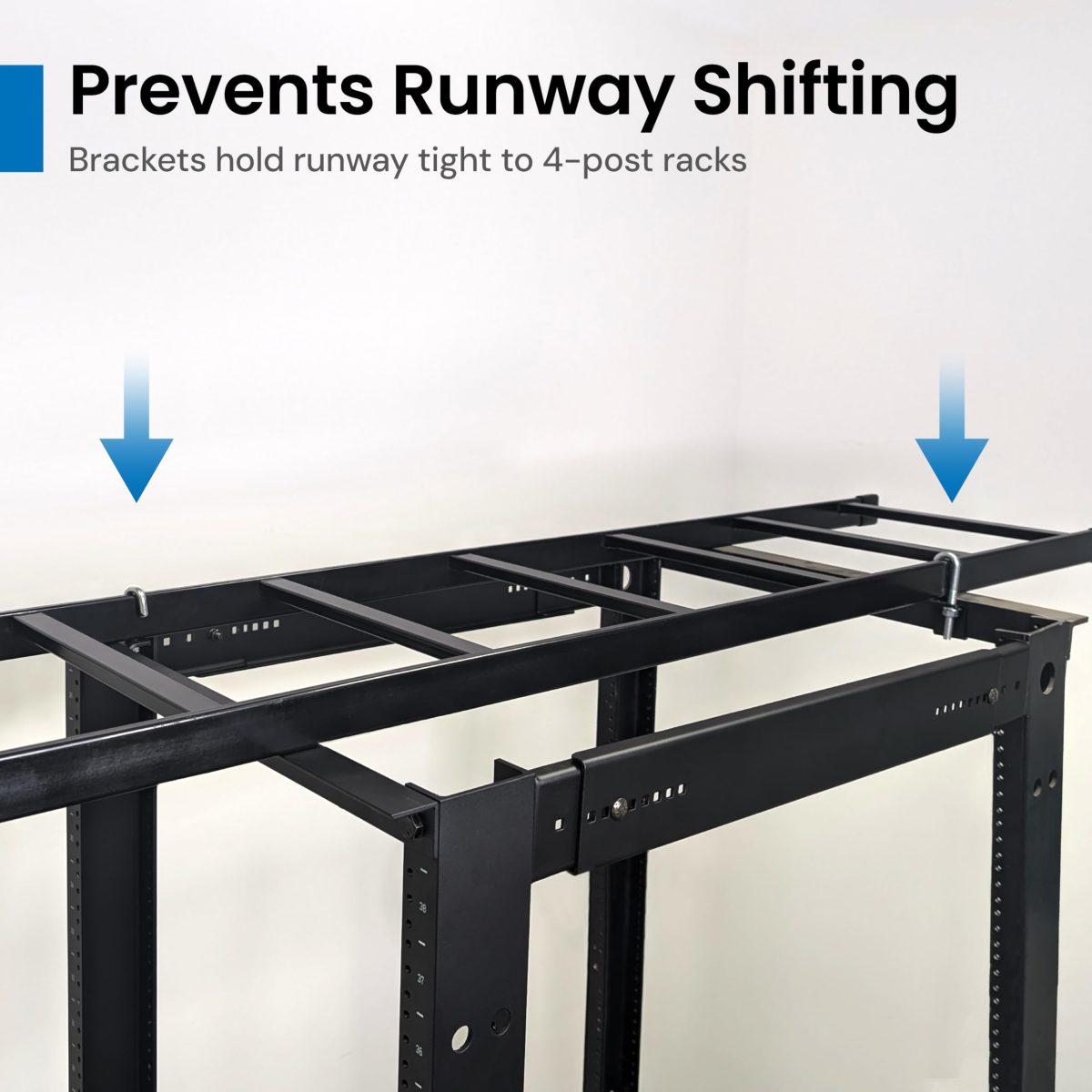 ICC Cable Runway Relay Bracket Kit – 4-Post Rack | Steel, Black Powder ...