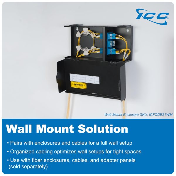 ICC SC-SC Fiber Optic Adapter Panel, LGX Compatible, 6 Fibers