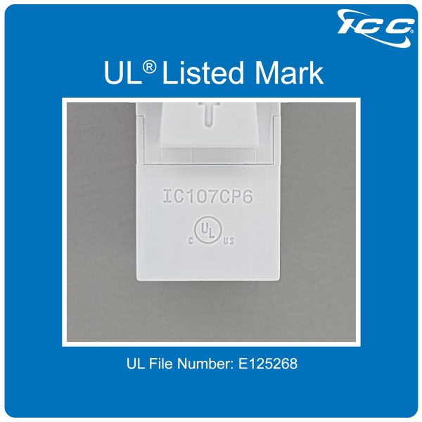 ICC CAT6 RJ45 Inline Keystone Couplers, 8P8C Female-to-Female