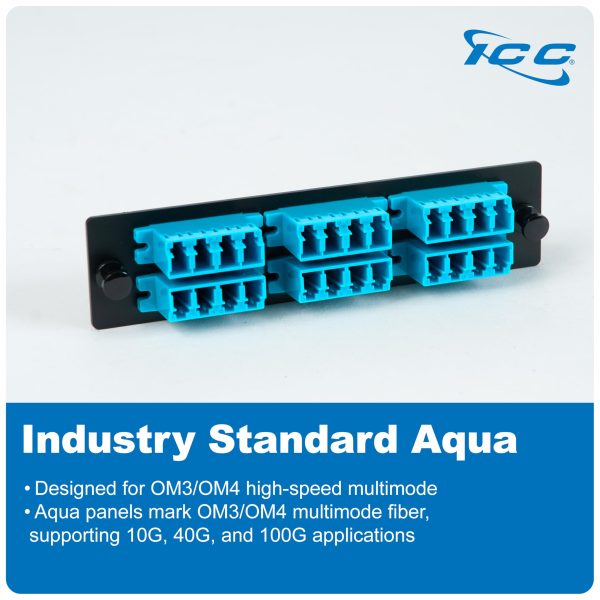 ICC LC-LC Fiber Optic Adapter Panel, LGX Compatible, 24 Fibers