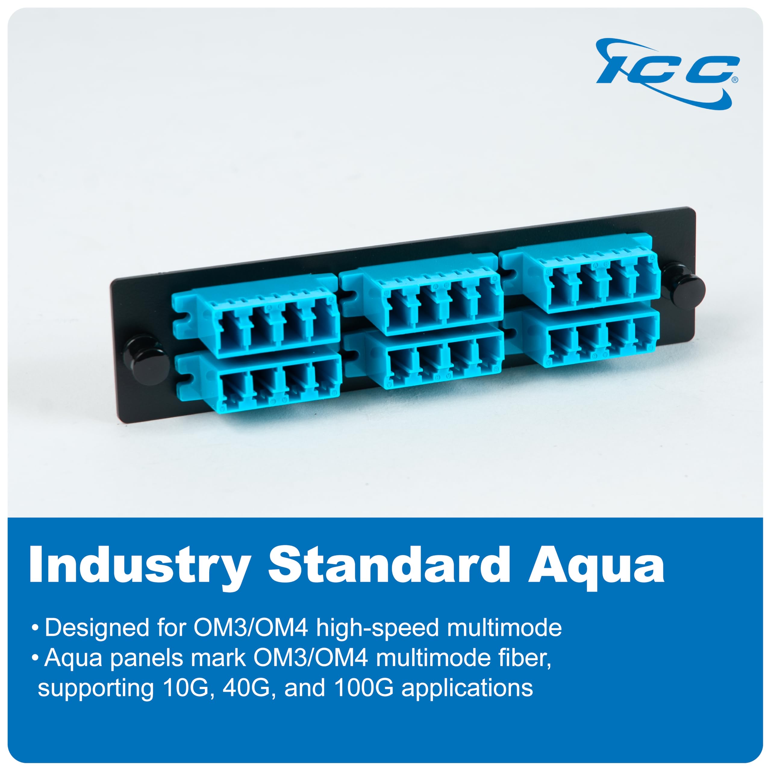 ICC LC-LC Fiber Optic Adapter Panel, LGX Compatible, 24 Fibers ...