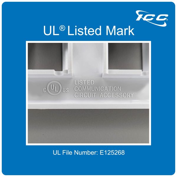 ICC Station ID Wall Plate with 4 Ports, Single Gang, UL Listed