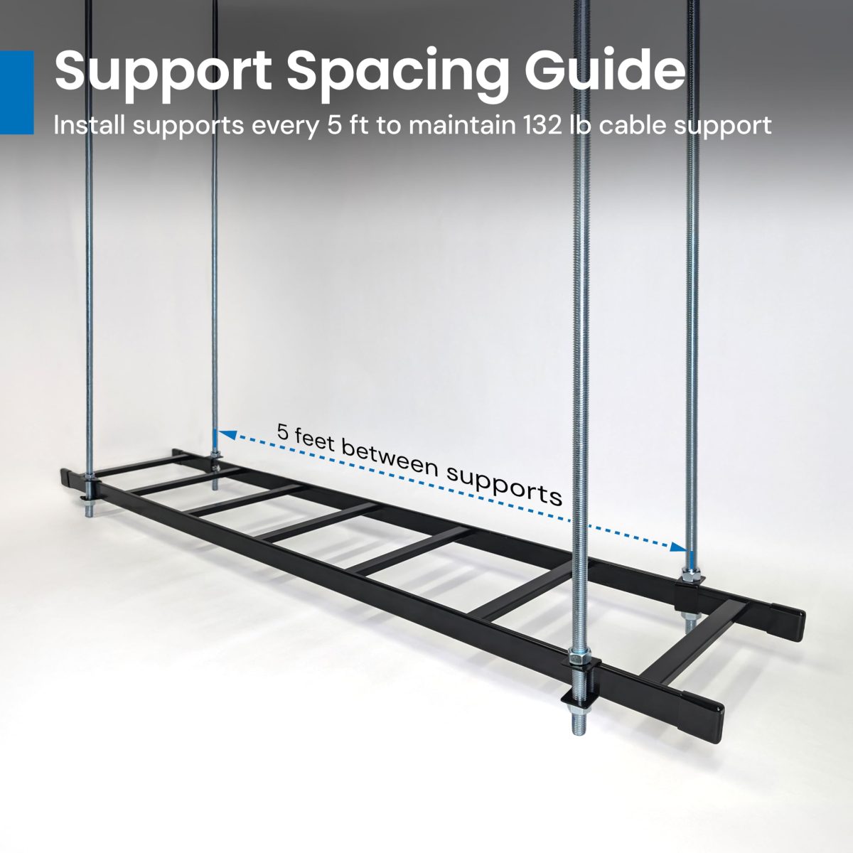 ICC Cable Runway Ceiling Rod Kit, 6-Foot Threaded Steel Rods with ...