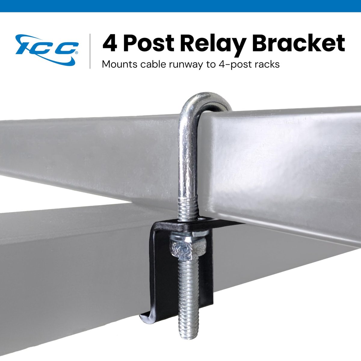 ICC Cable Runway Relay Bracket Kit – 4-Post Rack | Steel, Black Powder ...