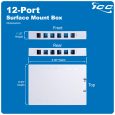 rriページ ICC 12 Port Surface Mount Box, Works with Slim and Wide Profile