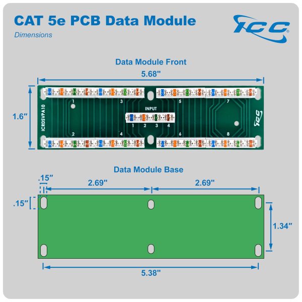 ICC Mini Telephone Module, 8 Ports, Supports Up to 4 Incoming