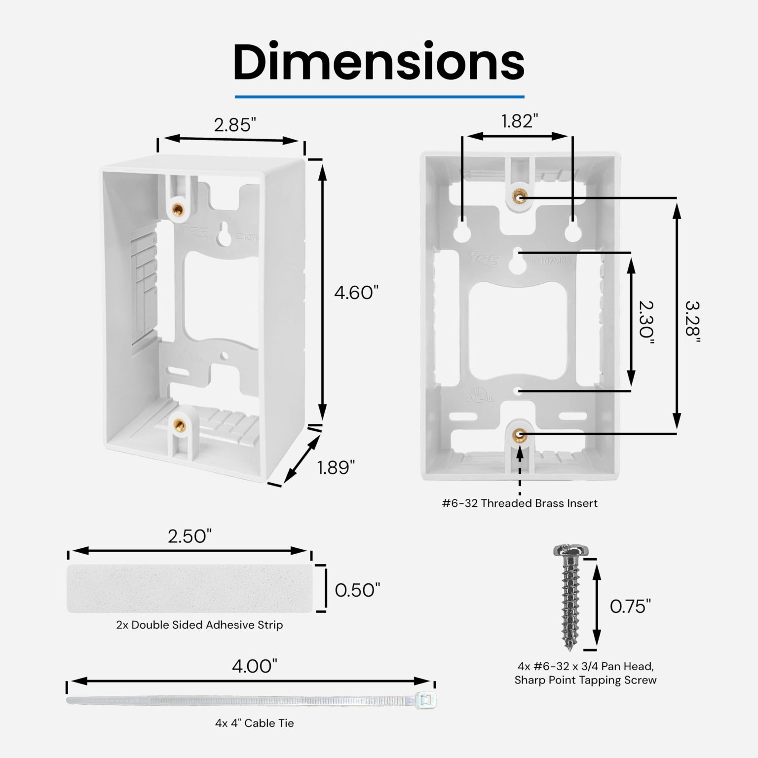 ICC Surface Mount Back Box, Single Gang, Raceway Compatible for Voice ...
