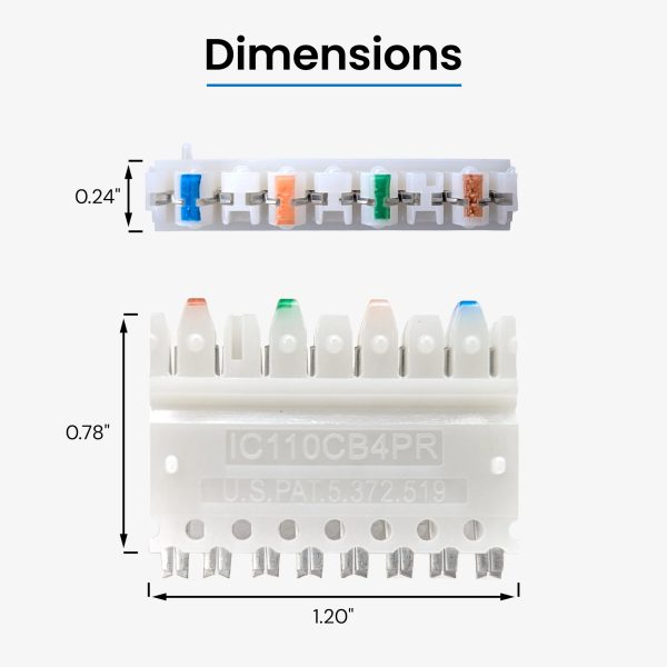 ICC 110 Connecting Block 4 Pair for 110 Wiring Systems, IDC Cross