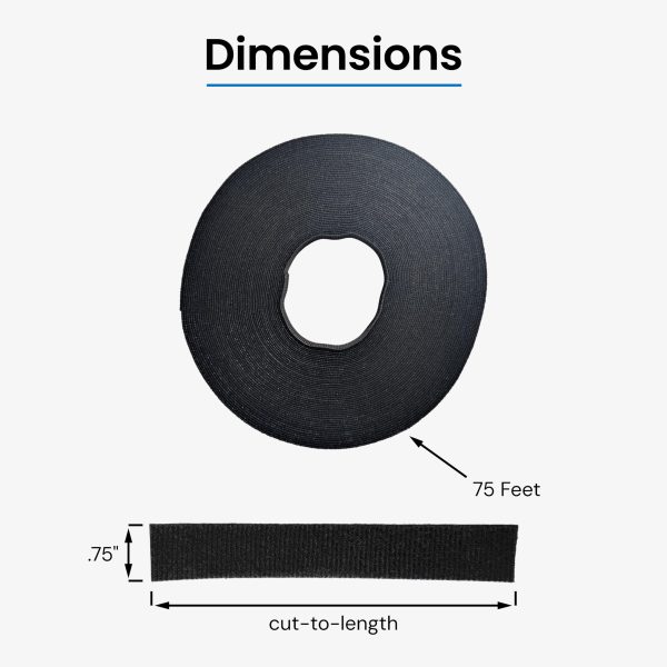 ICC Velcro® Brand ONE-WRAP® Tie Cable Tie Tape - 0.75” x 75 Feet