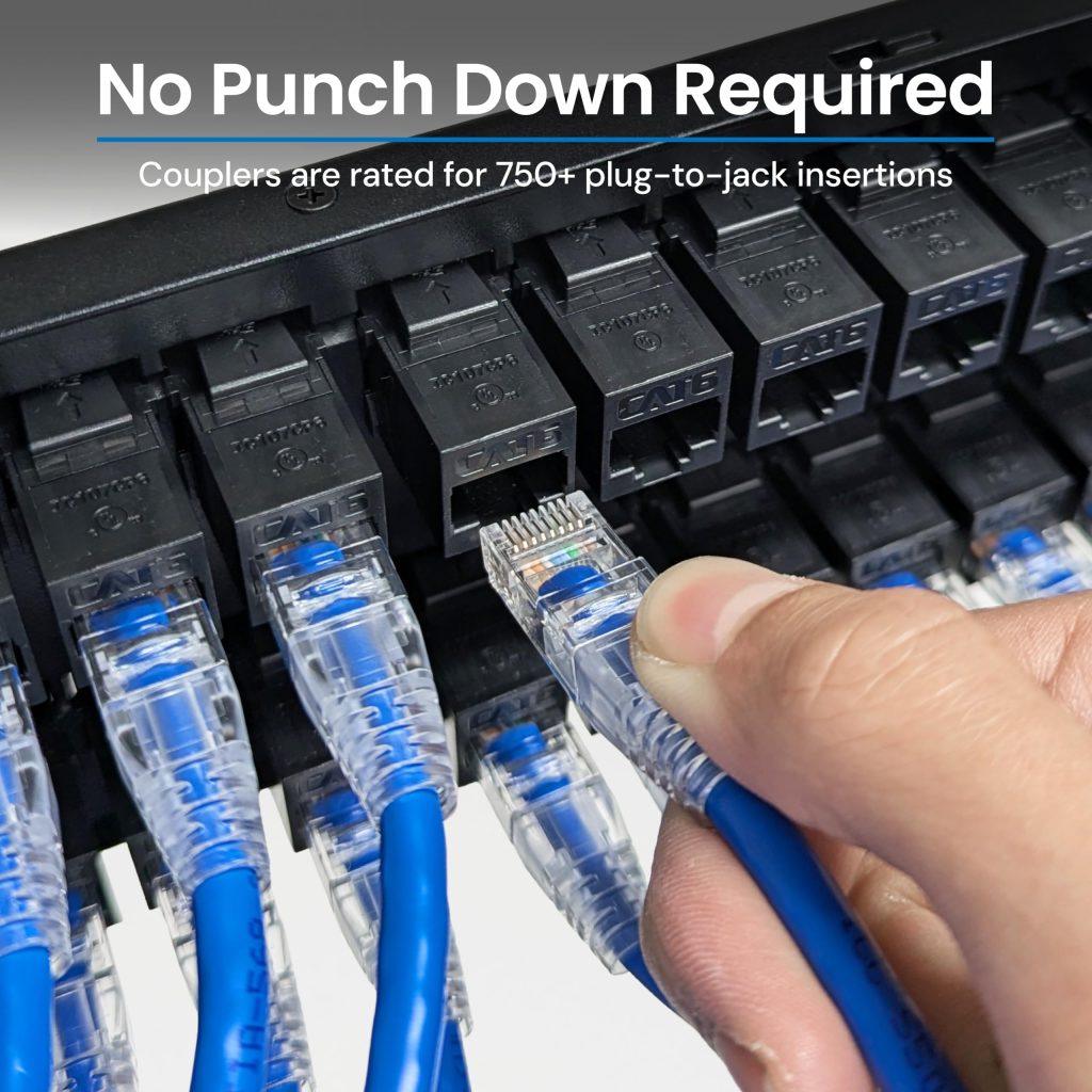 Net Inlet Patch ICC CAT6 Feed-Through Patch Panel, 48 Port, 2U Rackmount, RJ45 Ethernet ...