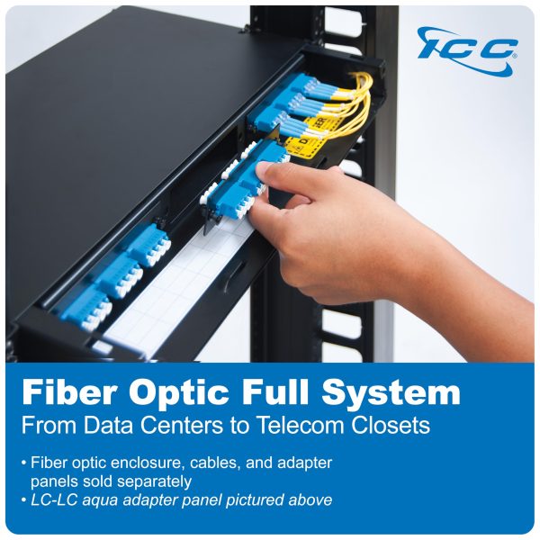 ICC LC-LC Fiber Optic Adapter Panel, LGX Compatible, 12 Fibers