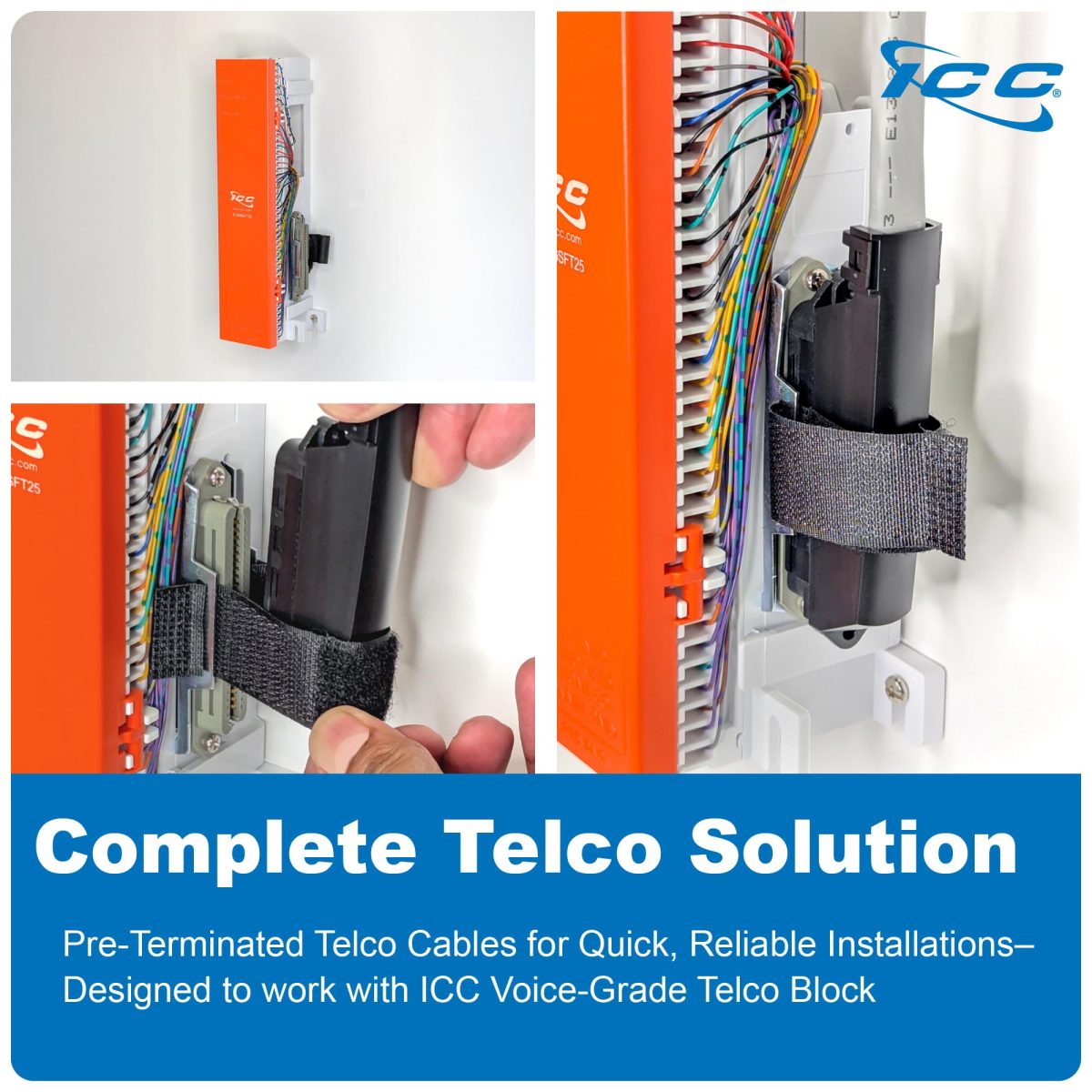 ICC Male to Open-End 25-Pair Telco Cable - Cat3 24AWG, 100% Solid Pure ...