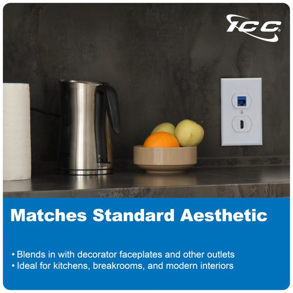 Y012 45R 麦サテンのポッポキャップ　インディゴ　ユニセックス　綿　2 ICC Duplex Wall Plate with Insert for Keystone Jacks, 2-Port - ICC