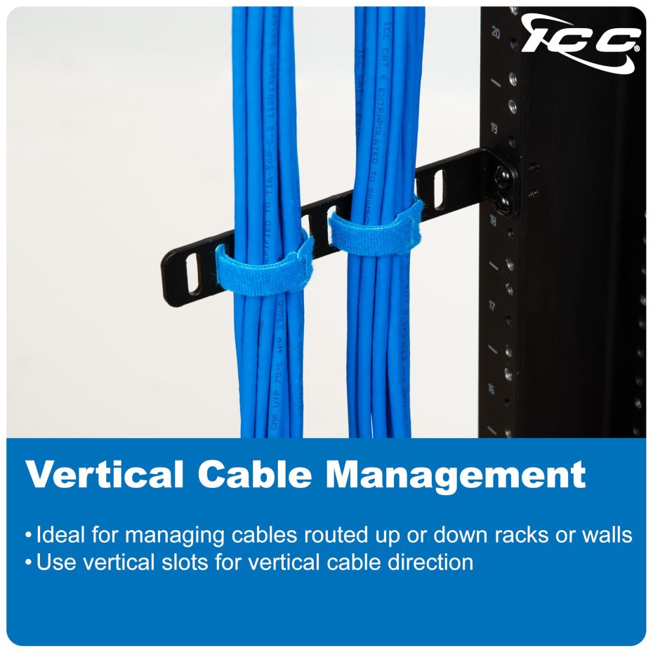 Cable Rack Brackets ICC 6” Metal L-Shaped Cable Management Bracket, Vertical/Horizontal ...