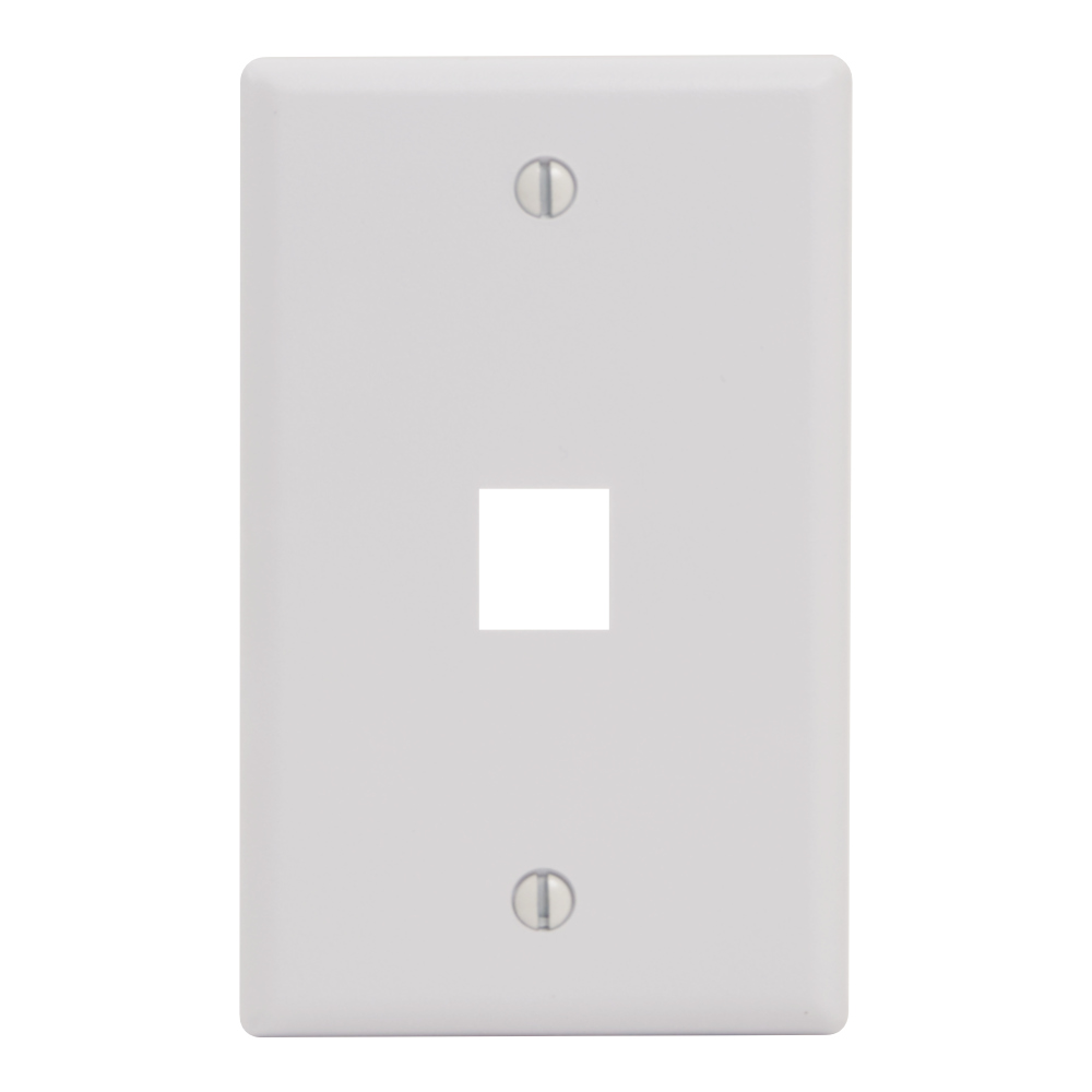 5-Pack Ivory 1-Gang Keystone Wall Plate – 2-Port RJ45 RJ11 Inserts For Network & Phone