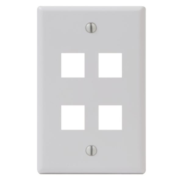 Classic Faceplate 4 Ports Single Gang IC107F04WH