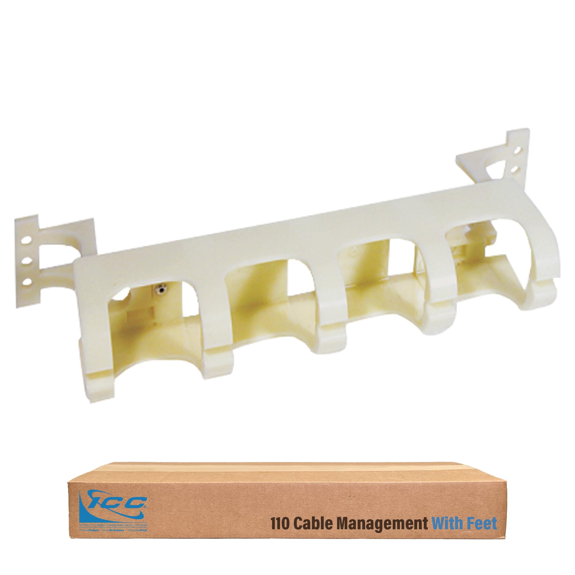 ICC 110 Cable Management Block with Feet, Cable Routing Block for 110 Wiring Systems and Cross Connect Installations