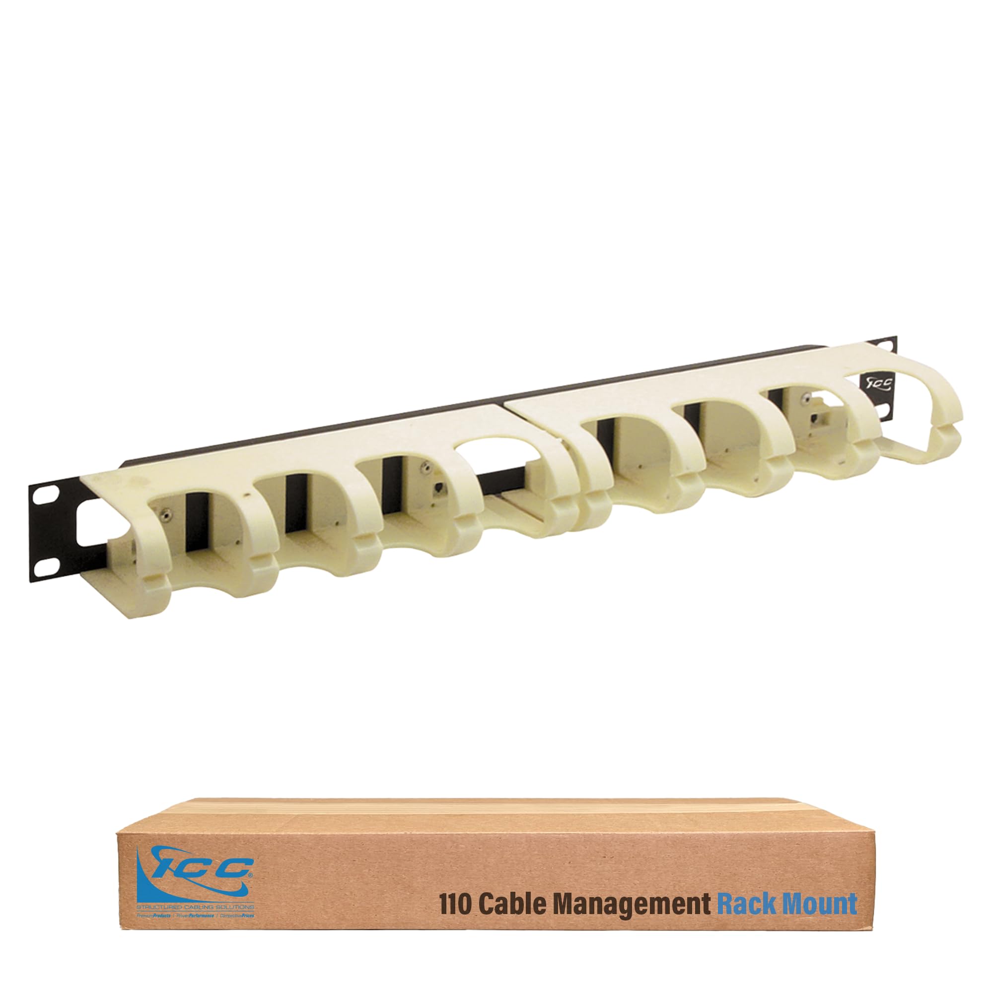 ICC 110 Patch Panel Cable Management 1 RMS, Rack Mount Cable Manager for 110 Wiring Block Panels