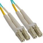 LC Duplex Multimode 50/125 (OM3) Fiber Optic Patch Cable 10Gb in Aqua
