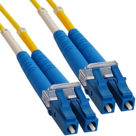 LC Duplex Singlemode 9/125 (OS1) Fiber Optic Patch Cable in Yellow