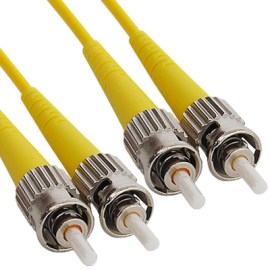 ST-ST Duplex Singlemode 9/125 (OS1) Fiber Optic Patch Cable in Yellow