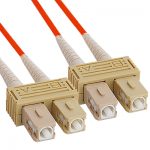 SC-SC Duplex Multimode 50/125 (OM2) Fiber Optic Patch Cable in Orange