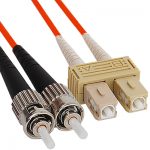 SC-ST Duplex Multimode 62.5/125 (OM1) Fiber Optic Patch Cable in Orange