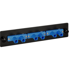 ST-ST 3 Duplex Fiber Optic Adapter Panel with Blue Singlemode for 6 Fibers