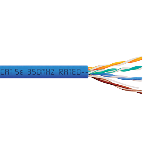 350Mhz CAT5e Bulk Cable with 24 AWG UTP Solid Wires, CMP Jacket in a