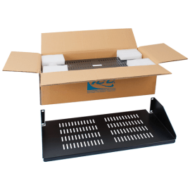 10" Single Sided Rack Shelf Vented with 2 RMS in 2 Pack