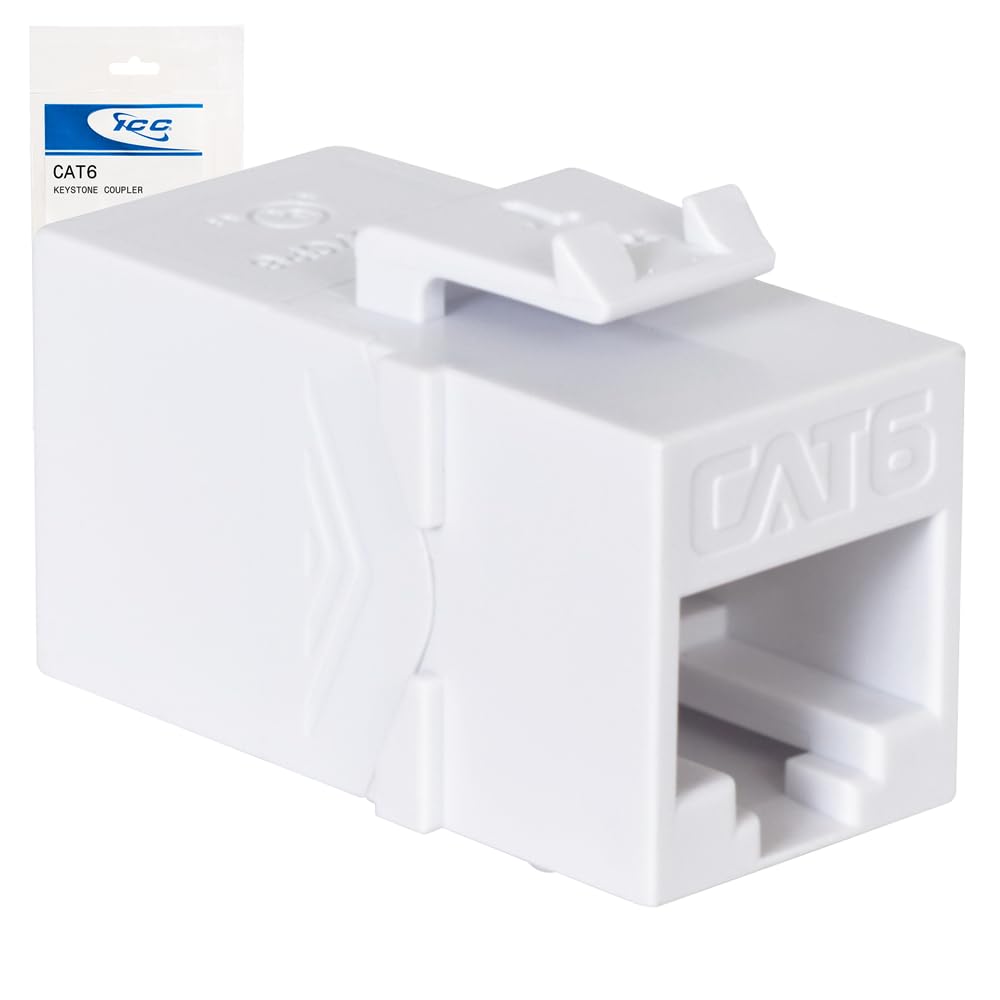 ICC RJ12 Inline Keystone Coupler, 6P6C Female-to-Female Jack, Pin