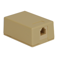 Surface Mount Box Keystone Jack with 1 Voice in 6P6C for EZ
