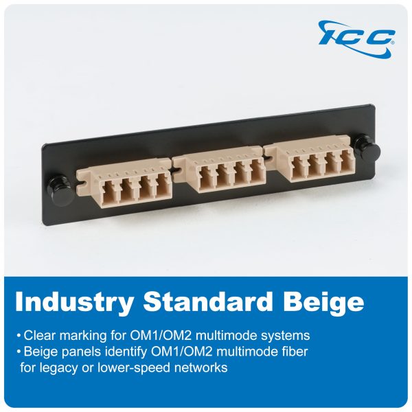 ICC LC-LC Fiber Optic Adapter Panel, LGX Compatible, 12 Fibers