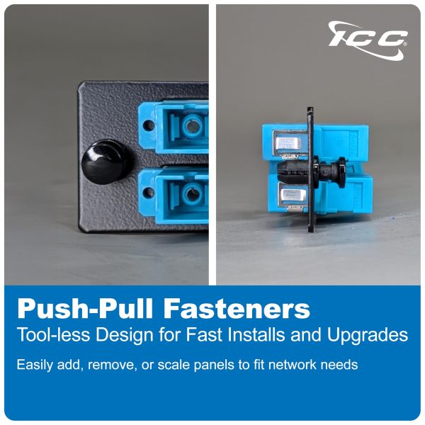 アイケア Pcsc ICC SC-SC Fiber Optic Adapter Panel, LGX Compatible, 12 Fibers