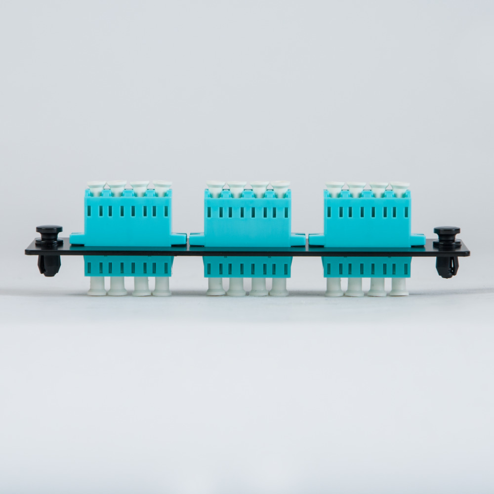 Classic LC-LC Fiber Optic LGX Compatible Adapter Panel with Aqua ...