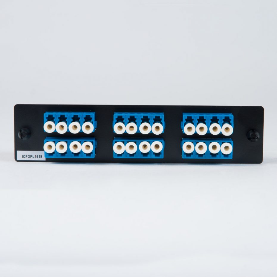 BFT 12-Port Fiber Optic Adapter Panel – 6 Duplex SC Connectors, Single Mode SM/UPC, 1U Rack