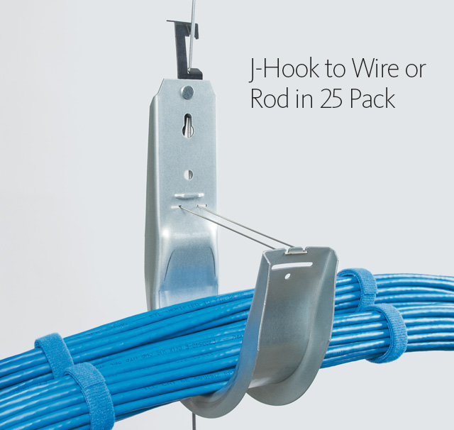 J-Hook to Wire or Rod in 25 Pack