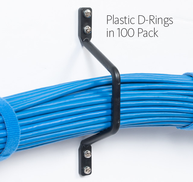 Plastic D-Rings to Wall in 100 Pack