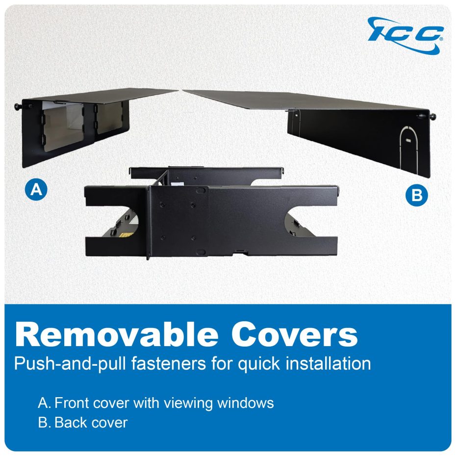 ICC 2U Fiber Optic Rack Mount Enclosure with Staggered Mounting Slots ...