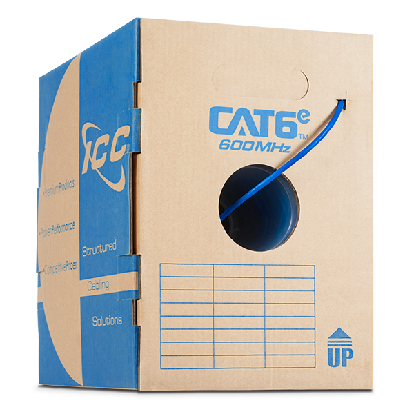 Box of CAT6e CMR Riser Blue Cable