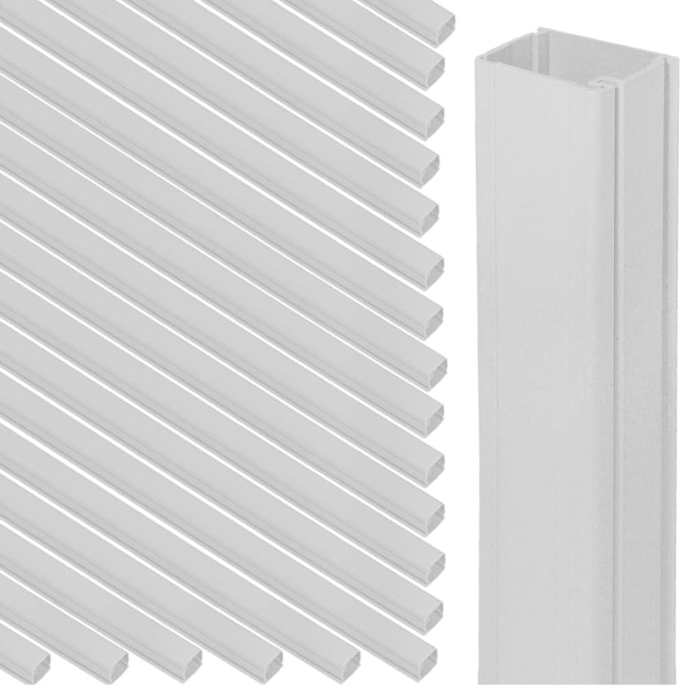 ICC Raceway, 120 Feet, Cord Hider, Wire Organizer, Cable Management System for Wall & Floor, Cable Cover, Cord Concealer - 1 1/4" W x 3/4" H, 6 FT, Pack of 20