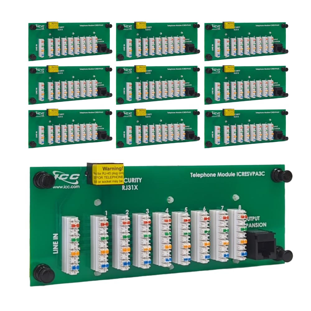 ICC Telephone Expansion Module, RJ-31X, 8 Ports, Push-Pin Mount (10 Units)