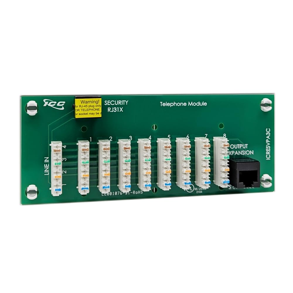 ICC Telephone Expansion Module, RJ-31X, 8 Ports, Adhesive Mount